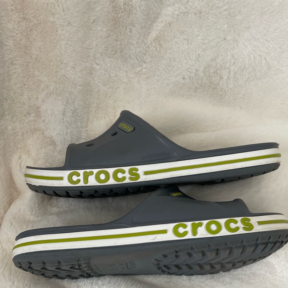 CROCS Dark Gray Slide Sandals W8/M6
